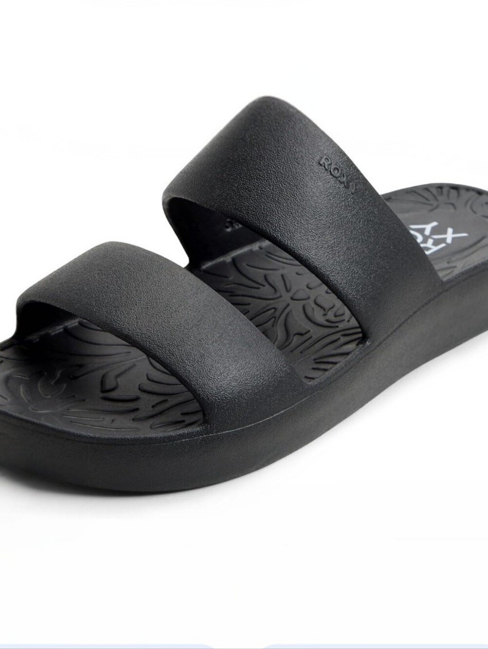 Roxy Free Spirit EVA Double Band Slide Sandals- Black